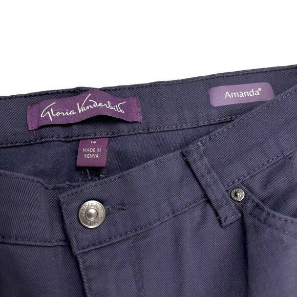 Gloria Vanderbilt Amanda Straight leg Womens size 14P Purple Denim Jeans - Picture 2 of 4